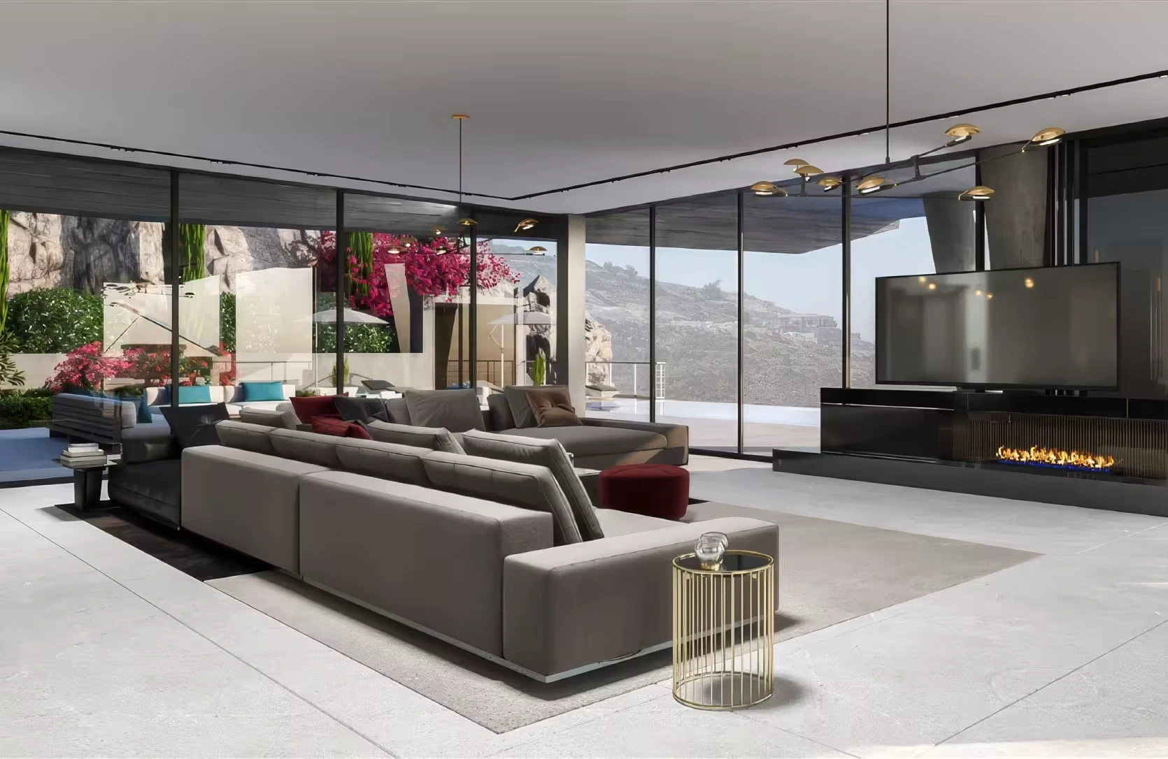 Agios Tychonas living room architectural render