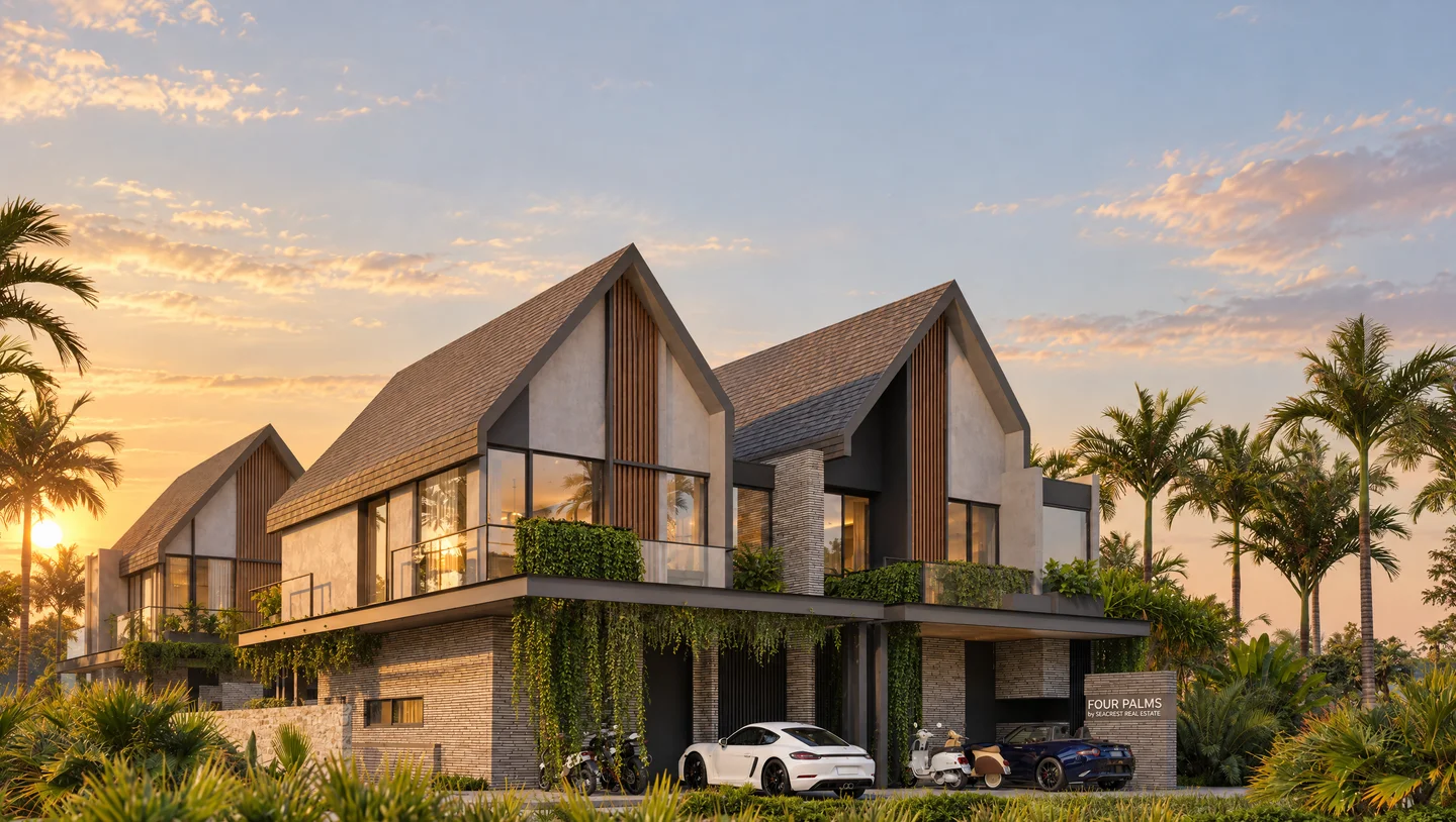 Four Palms exterior with golden-hour lighting